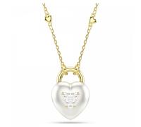 Swarovski Colgante Idyllia, Corazón Blanco, Baño tono oro, Tallas mixtas