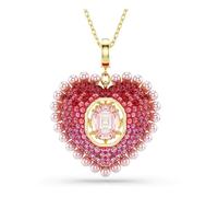 Swarovski Colgante Idyllia, Tallas mixtas, Corazón, Rosa, Baño tono oro