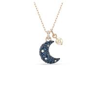 Swarovski Colgante Luna, Perla de cristal, Luna, Multicolor, Baño tono oro rosa