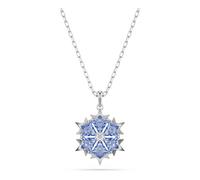 Swarovski Colgante Magic, Copo de nieve, Azul, Baño de rodio