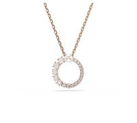 Swarovski collar matrix perla cristal,baño tono oro rosa