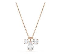 Swarovski Colgante Mesmera, con Tres Zirconias, Incluida una Piedra Central en Forma de Pera Complementada por Dos piedras Redondas más Pequeñas a cada Lado, Baño tono oro rosa, Blanco