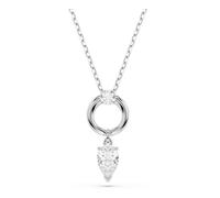 Swarovski Colgante Mesmera, Zirconia en Talla Pera Unida a un Aro con Otra de Talla Redonda en el Centro, Colección Mesmera, Baño de Rodio, Blanco