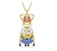 Swarovski Colgante Minions King Bob, Pavé, Multicolor, Baño tono oro