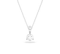 Swarovski Collar Solitaire para Mujer, con Cristales de Talla Redonda, Baño de Rodio, Colección Solitaire de Swarovski