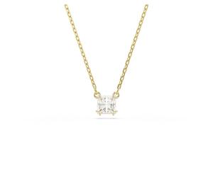 Swarovski Colgante Stilla, corte cuadrado, transparente, acabado dorado, One Size, Cristal, Cristal