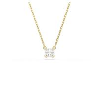 Swarovski Colgante Stilla Attract, Talla cuadrada, Blanco, Baño tono oro