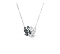 Swarovski Colgante Swan, Cisne, Zirconia en Black y en White en Tallas Redonda y Marquise, Colección Swan, Combinación de acabados metálicos, Cierre de mosquetón, Negro