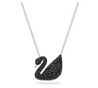 Swarovski Colgante Swarovski Iconic Swan, negro, Baño de Rodio