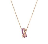 Swarovski Colgante Twist Rows, violeta, baño tono oro rosa