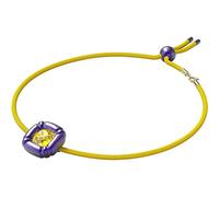 Swarovski Collar Ajustable Dulcis para Mujer, con Cristal de Talla Cojín Amarillo, Engastes Morados, Cordón Tono Rosa, Colección Dulcis de Swarovski