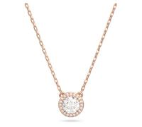 Swarovski Colgante Una Angelic Pavé blanco Talla redonda Baño tono oro rosa OS