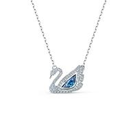 Swarovski Collar Dancing Swan, Cisne, Azul, Baño de rodio