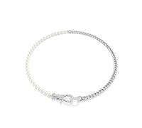 Swarovski Collar Dextera, Pavé, Perla de cristal, Blanco, Baño de rodio