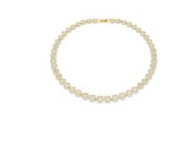 Swarovski Collar Tennis Una Angelic, Cristales Grandes en Talla Redonda, Pavé Transparente, Baño en Tono Oro, Colección Una, Blanco