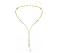 Swarovski Collar en Y Matrix, corte redondo, blanco, acabado oro 18 K