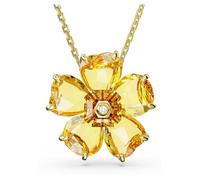 Collar Idyllia, Flor, Amarillo, Baño tono oro OS