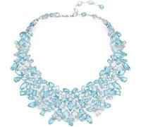 Swarovski Collar Gema corte mixto azul chapado en rodio