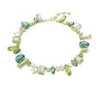 Swarovski Collar Gema, Tallas mixtas, Verde, Baño tono oro