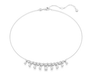 Swarovski Collar Idyllia, corte mixto, copo de nieve, blanco, chapado en rodio