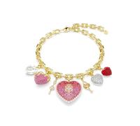 Swarovski Collar Idyllia, corte mixto, corazón, llave, multicolor, acabado oro de 18 quilates