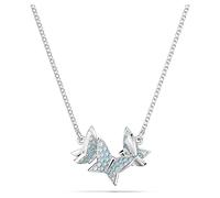 Swarovski Collar Lilia, Mariposa, Azul, Baño de rodio