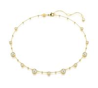 Swarovski Collar Imber, Talla redonda, Diseño distribuido, Blanco, Baño tono oro