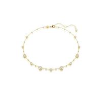 Swarovski Collar Imber, Talla redonda, Diseño distribuido, Blanco, Baño tono oro
