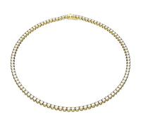 Swarovski Collar Matrix Tennis, Talla redonda, Blanco, Baño tono oro