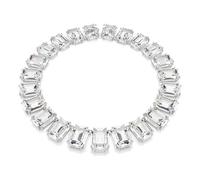Swarovski Collar Tennis Millenia, Cristales de gran tamaño, Talla octogonal, Blanco, Baño de rodio