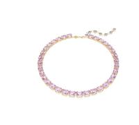 Swarovski Collar Tennis Millenia, Talla octogonal, Morado, Baño tono oro