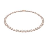 Swarovski collar angelic, talla redonda,blanco,baño tono oro rosa