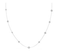 Swarovski Collar Una Angelic, Bañada en Rodio con Motivos de Doble Cara, con Opción de Darle la Vuelta al Accesorio para Mostrar una Presentación Diferente de Cristales en talla Redonda, Blanco