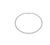 Swarovski Collar Una Angelic Tennis de corte redondo, azul, chapado en rodio