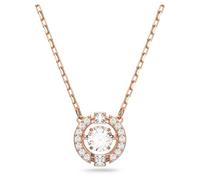 SWAROVSKI Collar Una para mujer, corte redondo, blanco, chapado en oro rosa, size-one-size, Oro Rosa, Cristal