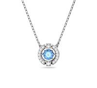 Swarovski Collar Una – Talla redonda, Azul, Baño de rodio