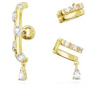 Pendiente ear cuff Dextera, Conjunto (3), Tallas mixtas, Blanco, Baño tono oro OS