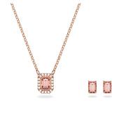 Swarovski Conjunto de Collar y Pendientes Millenia para Mujer, Baño Tono Oro Rosa, Cristales de Pavés, Colección Millenia de Swarovski