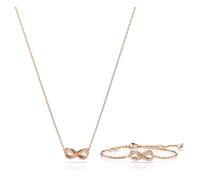 Swarovski Conjunto Hyperbola, Símbolo del infinito, Blanco, Baño tono oro rosa