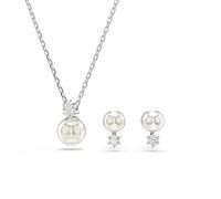 Swarovski Conjunto de joyería 'MATRIX' plata / blanco perla, Talla One Size