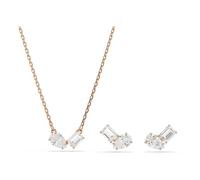 Swarovski Conjunto Mesmera, Talla pera, Talla octogonal, Blanco, Baño tono oro rosa