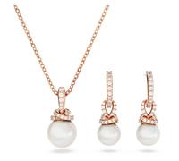 Swarovski Conjunto Originally, Perla de cristal, Blanco, Baño tono oro rosa