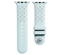 Swarovski Correa de Reloj Compatible con Apple Watch, Silicona con Pespuntes Acero Inoxidable (Verde)