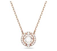 Swarovski Collar Sparkling Dance, talla redonda, blanco, baño tono oro rosa