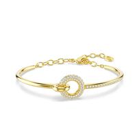 Swarovski Brazalete Dextera Talla redonda Blanco Baño tono oro