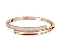 Swarovski Dextera - Brazalete chapado en oro rosa con cierre magnético para mujer, 18,6 cm de largo, color blanco, 18.6 cm, Cristal, No es una piedra preciosa