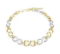 Swarovski Collar Dextera, corte redondo, cadena, blanco, mezcla de acabados