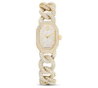 Swarovski Dextera Reloj de cadena hecho en Suiza, pulsera de cristal, dorado acabado dorado 5668854, lujoso