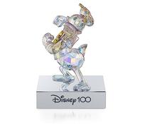 Swarovski Disney100, Figura de Pato Donald Decorativa de Cristales Transparentes con Efecto Aurora Borealis
