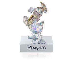 Swarovski Disney100, Figura de Pato Donald Decorativa de Cristales Transparentes con Efecto Aurora Borealis